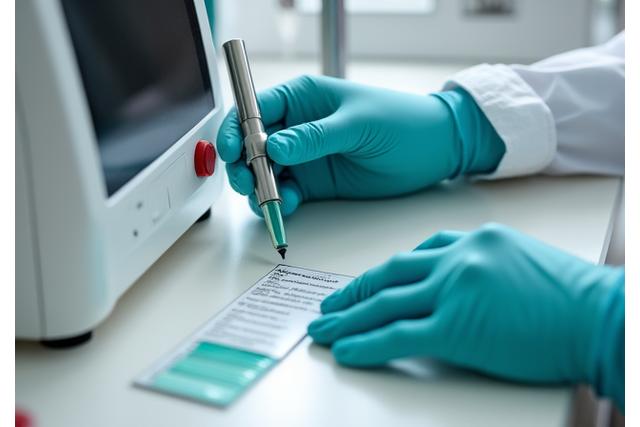 페인트 품질 테스트를 진행하는 연구원의 모습.