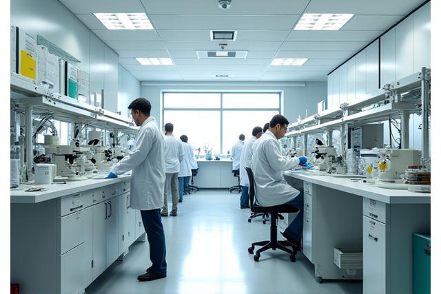 최첨단 장비가 갖춰진 차상의 연구개발 실험실 내부.