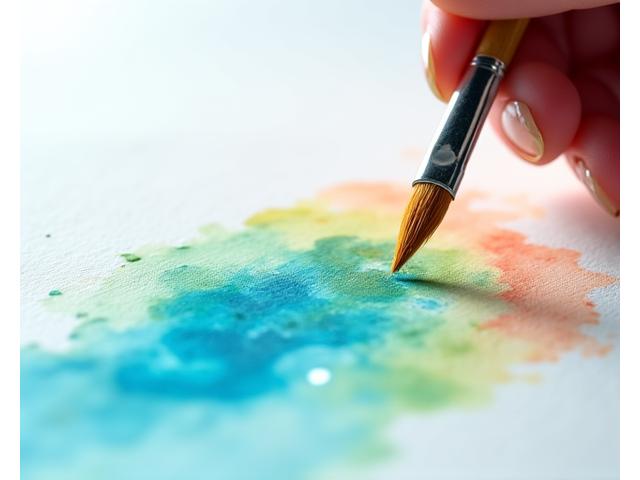 투명하고 맑은 수채화 물감과 수채화 작품