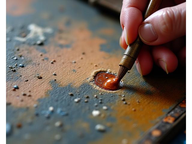 미술 작품의 손상된 부분을 복원하기 위한 정밀 색상 매칭 과정