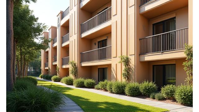 고급 주거 복합 단지 외벽