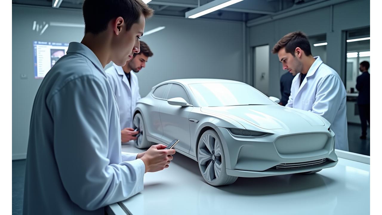 현대자동차 연구소에서 신차 컬러 매칭 작업을 하는 엔지니어