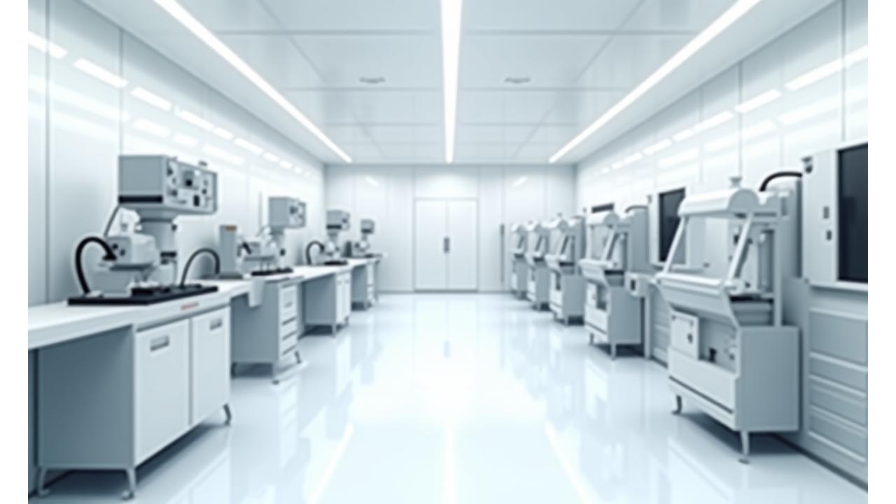 삼성전자 반도체 공장 클린룸 내부의 깨끗하고 정교한 공간