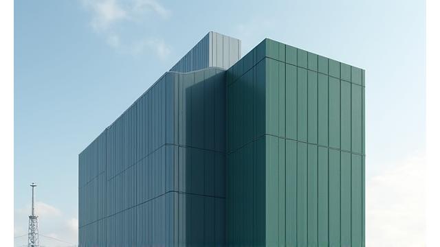 현대적인 건축물의 견고하고 아름다운 외벽 파사드