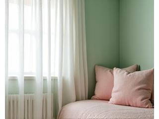 부드러운 파스텔 톤으로 꾸며진 평온하고 아늑한 공간